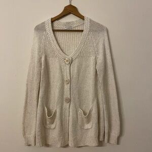 Croft & Barrow Off-White Knit Cardigan